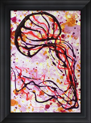 Framed Pink Magenta Jellyfish Print