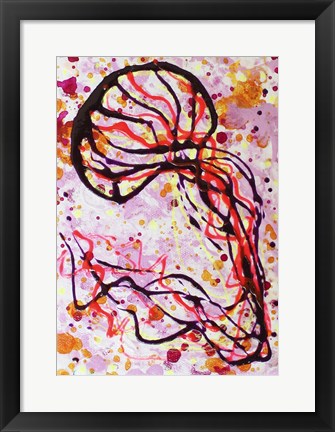 Framed Pink Magenta Jellyfish Print