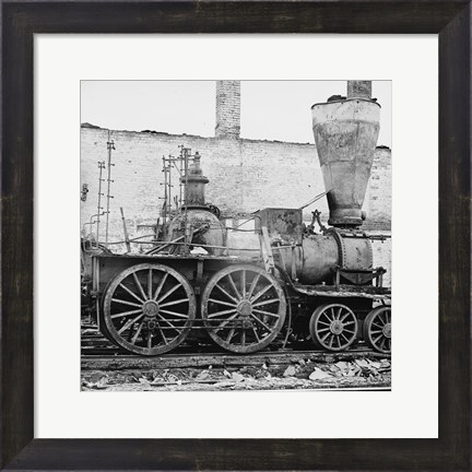 Framed Richmond, Va. Damaged locomotives Print