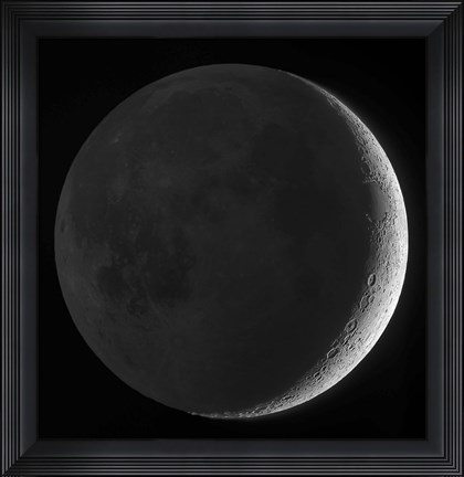 Framed Moon with earthshine Print
