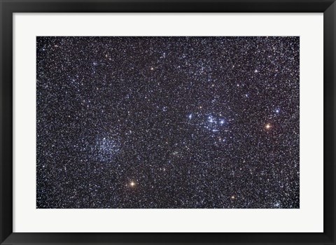 Framed Open clusters Messier 47 and Messier 47 in the constellation Puppis Print