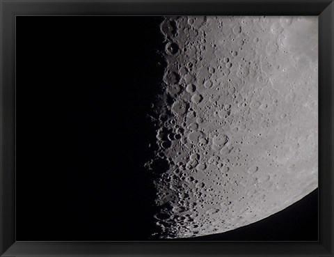 Framed South terminator of 7 day moon Print