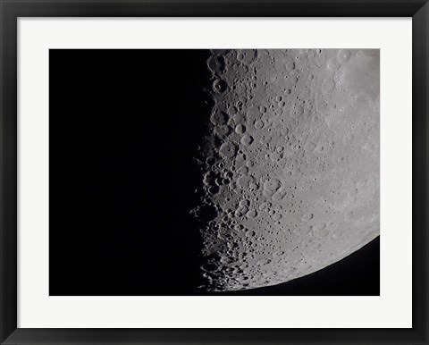 Framed South terminator of 7 day moon Print