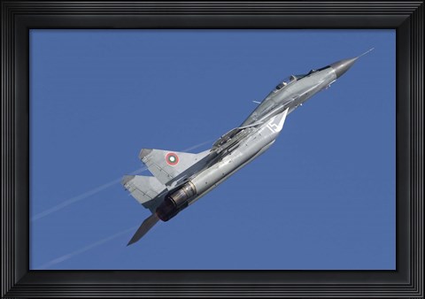Framed Bulgarian Air Force MiG-29 aircraft taking off over Bulgaria Print