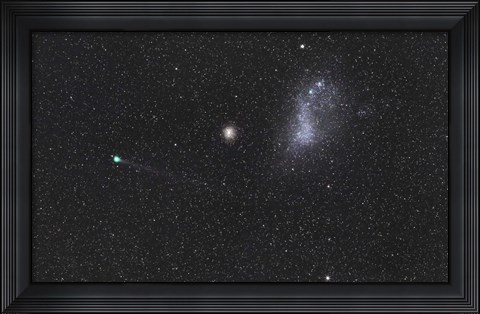 Framed Comet Lemmon next to the Small Magellanic Cloud Print