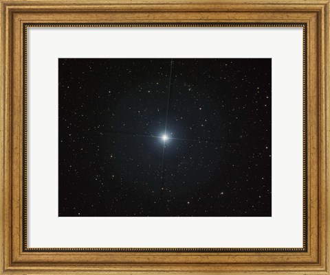 Framed bright white star Castor in the constellation Gemini Print