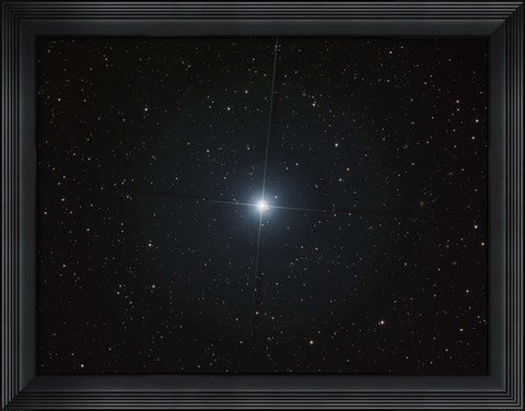 Framed bright white star Castor in the constellation Gemini Print