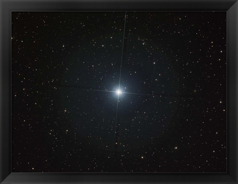 Framed bright white star Castor in the constellation Gemini Print