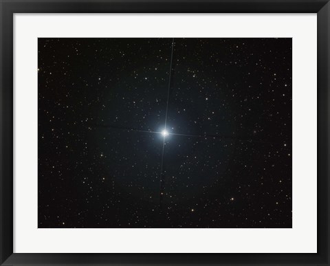 Framed bright white star Castor in the constellation Gemini Print