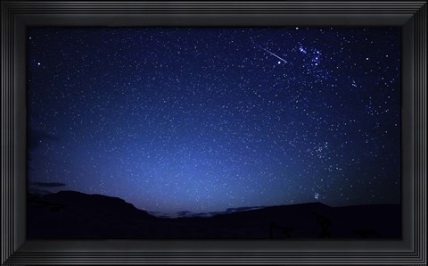 Framed bright sporadic meteor in the patagonic skies of Somuncura, Argentina Print