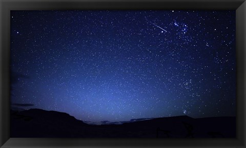 Framed bright sporadic meteor in the patagonic skies of Somuncura, Argentina Print