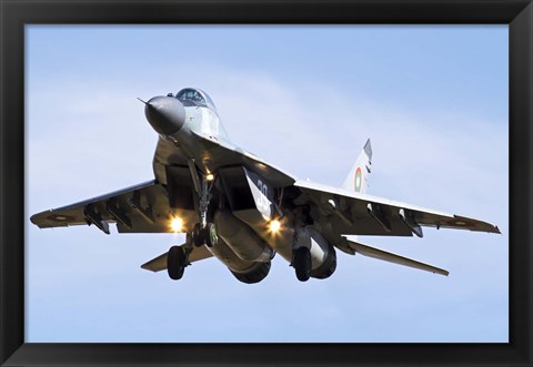 Framed Bulgarian Air Force MiG-29 prepares for landing Print