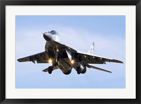 Framed Bulgarian Air Force MiG-29 prepares for landing Print