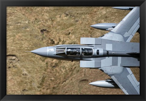 Framed Front section of a Royal Air Force Tornado GR4 during low fly training in North Wales Print