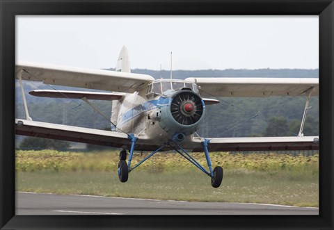 Framed Antonov An-2 taking off from an airfield in Bulgaria Print