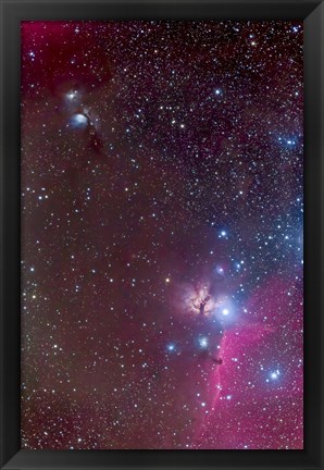 Framed Area around the Belt of Orion, with the Horsehead and Flame Nebula Print