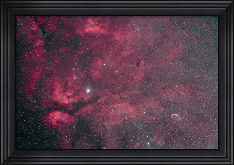 Framed Gamma Cygni nebulosity complex with the Crescent Nebula Print