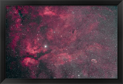 Framed Gamma Cygni nebulosity complex with the Crescent Nebula Print