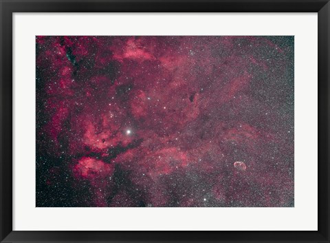 Framed Gamma Cygni nebulosity complex with the Crescent Nebula Print