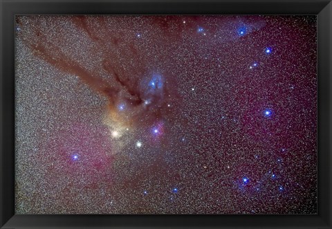 Framed Head of Scorpius with celestial deep sky objects Print