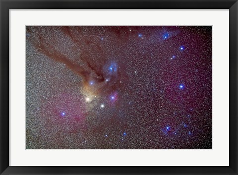 Framed Head of Scorpius with celestial deep sky objects Print