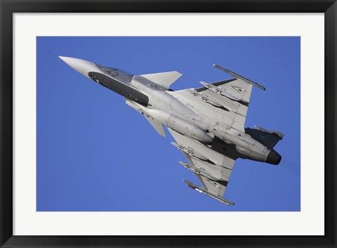 Framed Hungarian Air Force Saab JAS-39C Gripen fighter plane Print