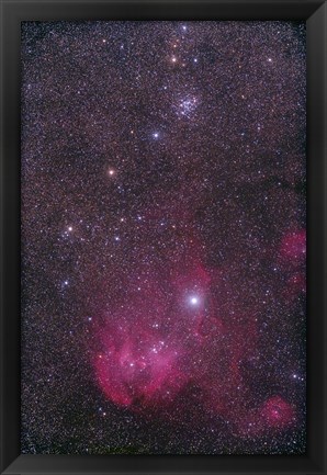 Framed NGC 3766 and the Lambda Cen Nebula in the constellation Centaurus Print