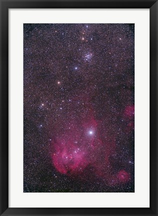 Framed NGC 3766 and the Lambda Cen Nebula in the constellation Centaurus Print