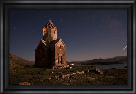 Framed Starry night sky above Dzordza church, Iran Print