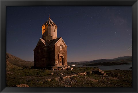 Framed Starry night sky above Dzordza church, Iran Print