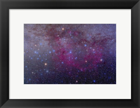 Framed extensive Gum Nebula area in the constellation Vela Print