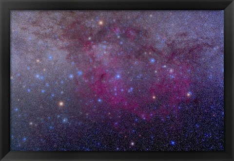 Framed extensive Gum Nebula area in the constellation Vela Print