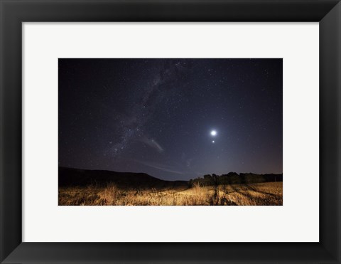 Framed Milky Way, the Moon, Venus and Spica after twilight in Azul, Argentina Print