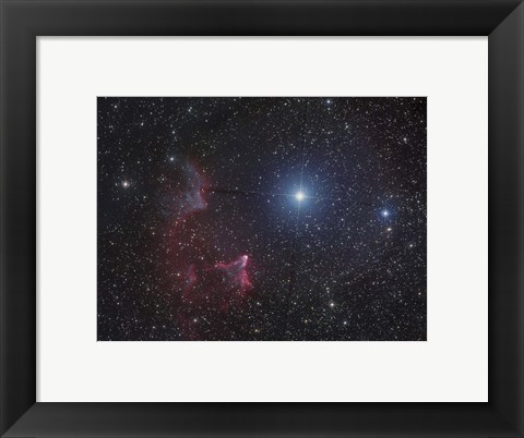 Framed Variable star Gamma Cassiopeiae, with associated emission and reflection nebulae Print