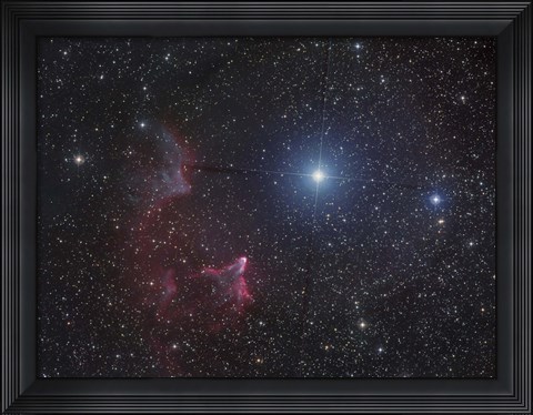 Framed Variable star Gamma Cassiopeiae, with associated emission and reflection nebulae Print