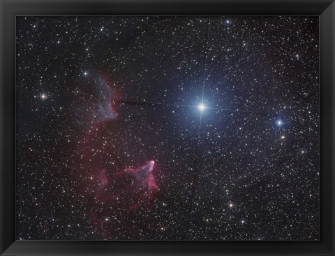 Framed Variable star Gamma Cassiopeiae, with associated emission and reflection nebulae Print