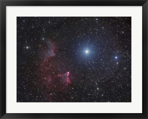 Framed Variable star Gamma Cassiopeiae, with associated emission and reflection nebulae Print