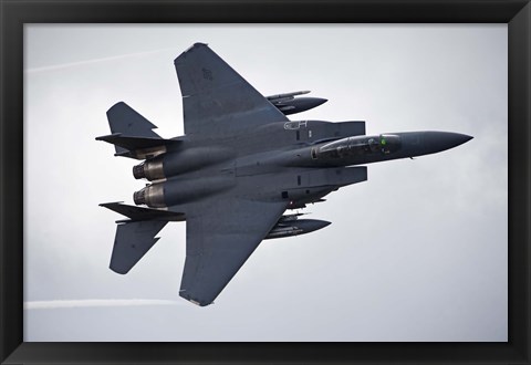 Framed F-15E Strike Eagle flying over North Wales Print