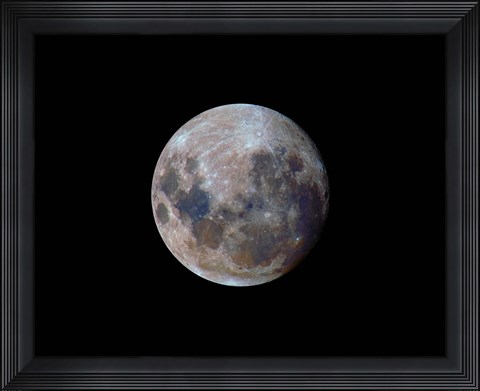 Framed true colors of the moon during the 2010 perigee Print