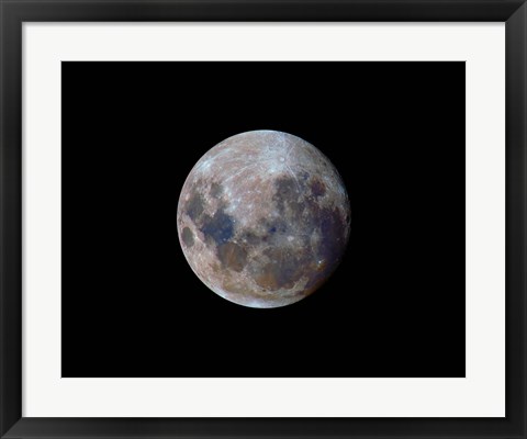 Framed true colors of the moon during the 2010 perigee Print