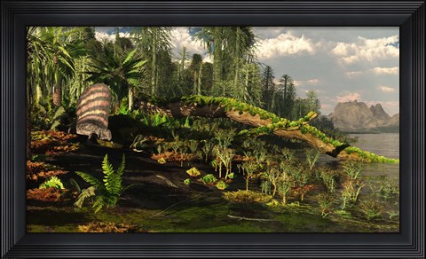 Framed Dimetrodon roams the Mid-Permian Period Print