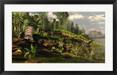 Framed Dimetrodon roams the Mid-Permian Period Print