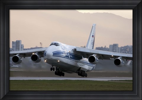 Framed Antonov An-124 aircraft taking off from Sofia Airport, Bulgaria Print