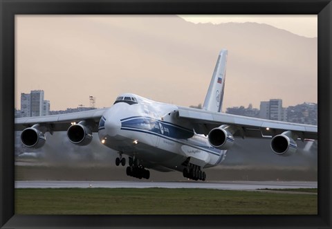 Framed Antonov An-124 aircraft taking off from Sofia Airport, Bulgaria Print