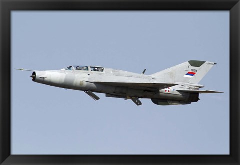 Framed Serbian Air Force MiG-21UM jet fighter Print