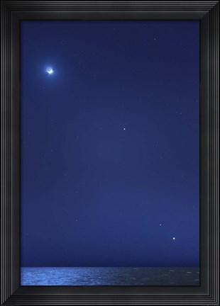 Framed Conjunction of the moon, Jupiter, Mars and Venus Print