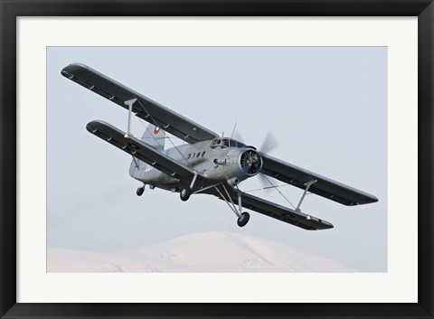 Framed Bulgarian Air Force Antonov An-2 in flight over Bulgaria Print