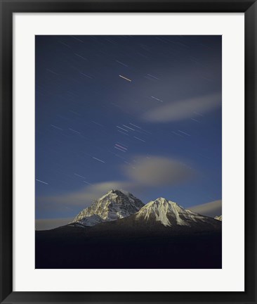 Framed Orion star tails over Mt Temple, Banff National Park, Alberta, Canada Print