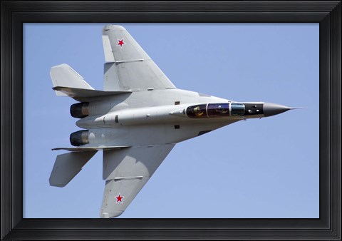 Framed MiG-29M2 performing at Aeromiting Batajnica 2012 airshow Print
