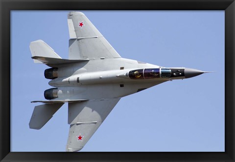 Framed MiG-29M2 performing at Aeromiting Batajnica 2012 airshow Print